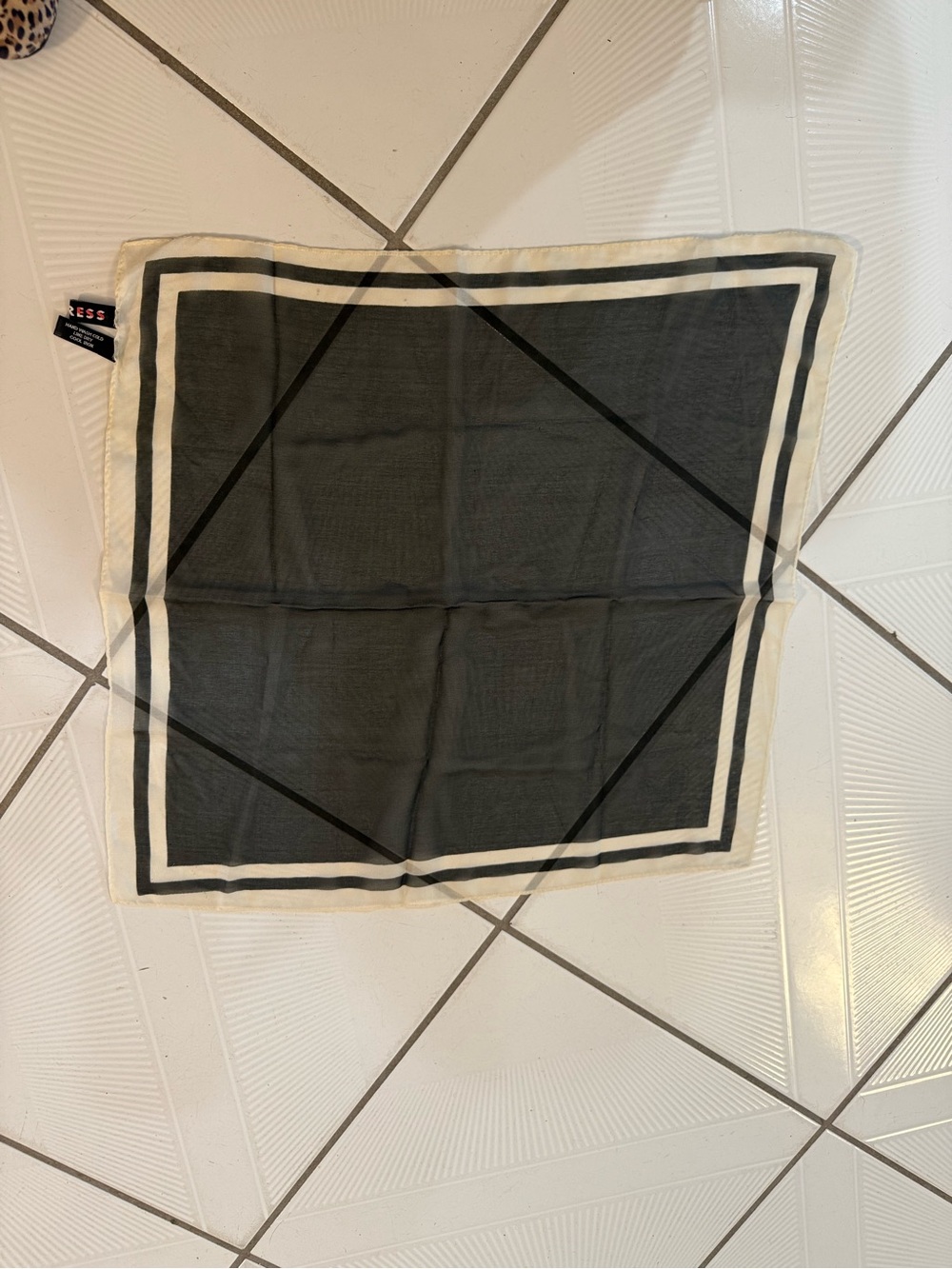 Black and White Pocket Square